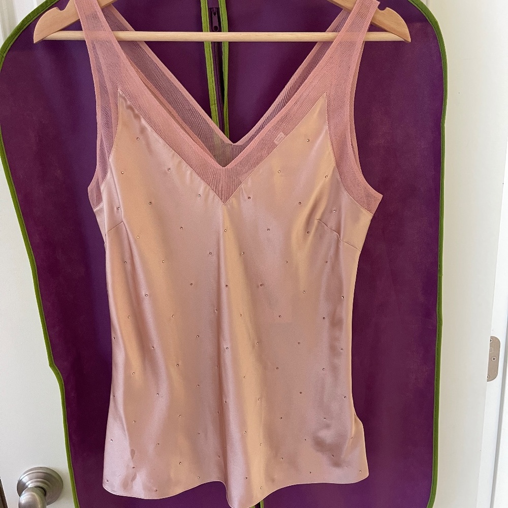 100% Silk sparkle cami in rose gold